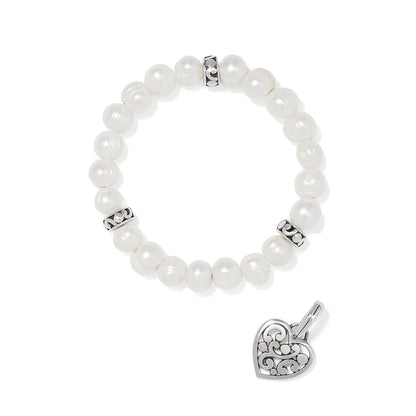Brighton Contempo Heart Pearl Stretch Bracelet