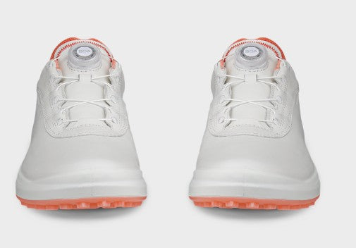 ECCO Women's Golf SHOE BOA Core in WHITE/BURNT CORAL