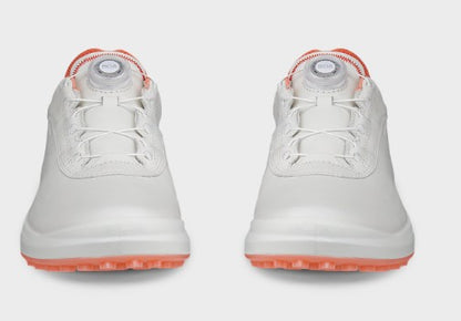 ECCO Women's Golf SHOE BOA Core in WHITE/BURNT CORAL