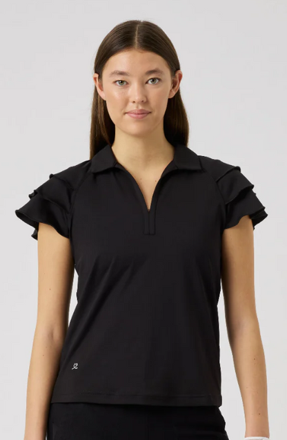 Daily Sports MODERN CONTRASTS Frill Cap Sleeve Polo (Multiple Colors)