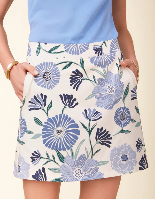 Spartina Jersey Ogeechee Daisy Blue Skort 15.5"