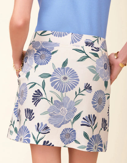 Spartina Jersey Ogeechee Daisy Blue Skort 15.5"