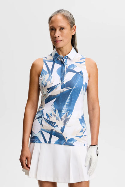 J.Lindenberg Dena Print Sleeveless Polo