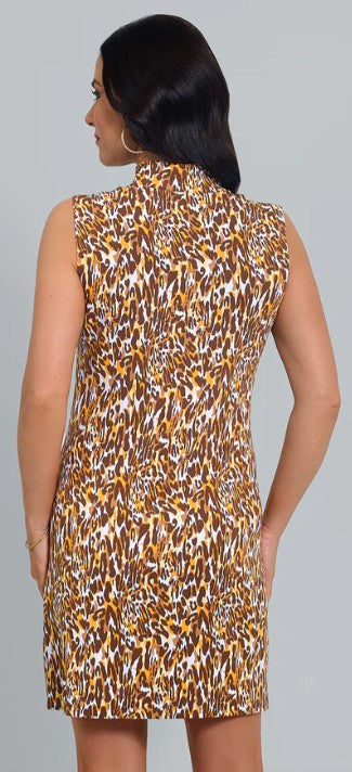 IBKUL Karen Print Sleeveless Mock Dress