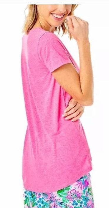 LILLY PULIZTER ETTA SHORT SLEEVE SCOOP NECK TOP