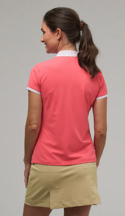 Fairway & Greene EMILIE SHORT SLEEVE ZIP Sunrise