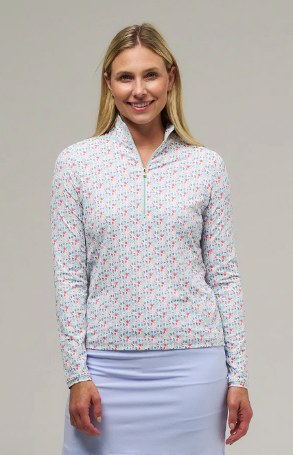 Fairway & Greene EVERETTE ZIP MOCK LONG SLEEVE