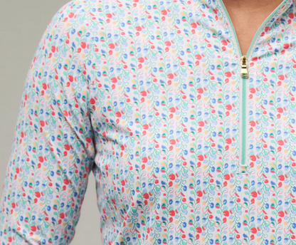 Fairway & Greene EVERETTE ZIP MOCK LONG SLEEVE