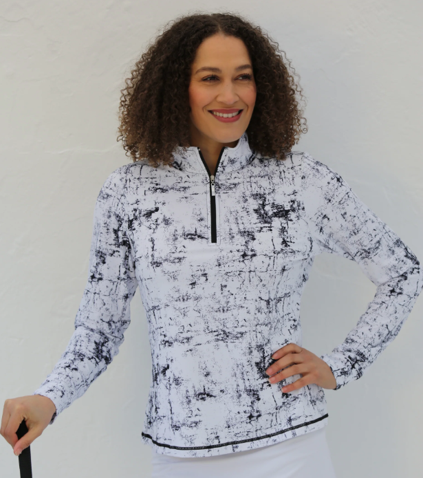 FAMARA CENZIA Long Sleeve Mid Layer Golf Shirt