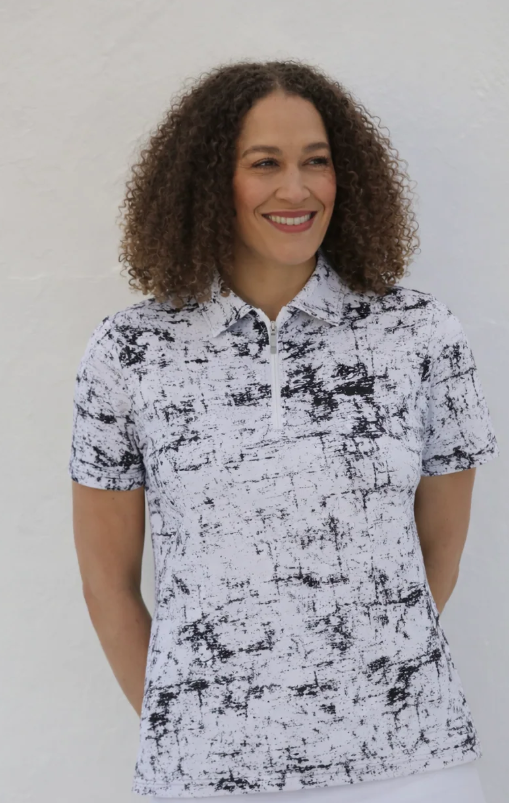 FAMARA CENZIA Short Sleeve Golf Polo Shirt