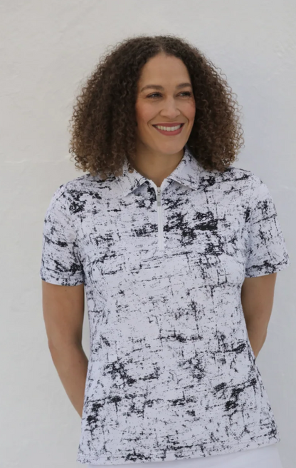 FAMARA CENZIA Short Sleeve Golf Polo Shirt