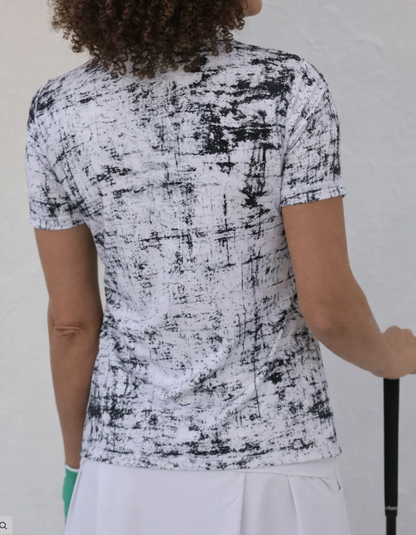 FAMARA CENZIA Short Sleeve Golf Polo Shirt
