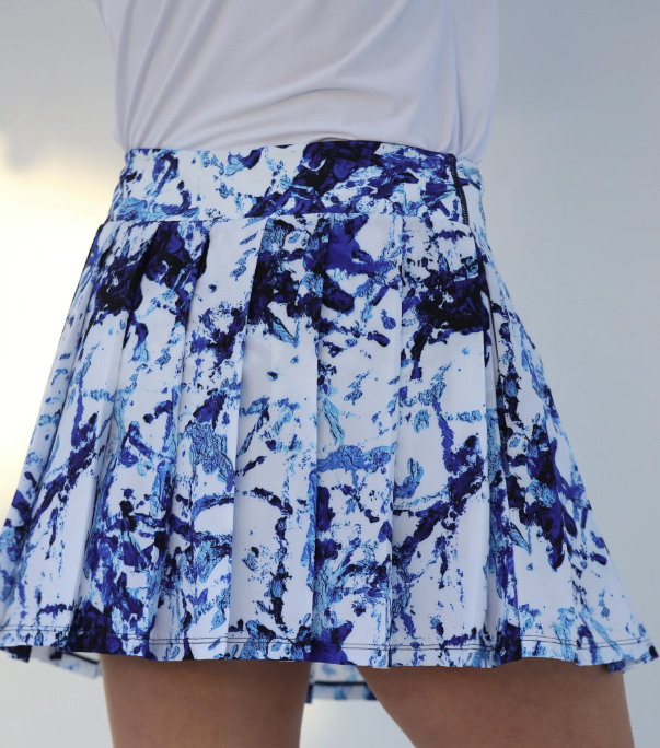 FAMARA ELSIE BLUE Box Pleat Skort 15"