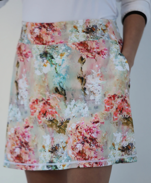 FAMARA WALLED GARDEN A-Line Art Golf Skort 17"