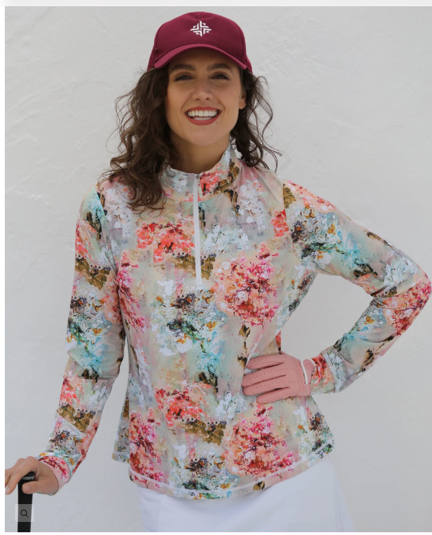 FAMARA WALLED GARDEN Long Sleeve Mid Layer Golf Shirt