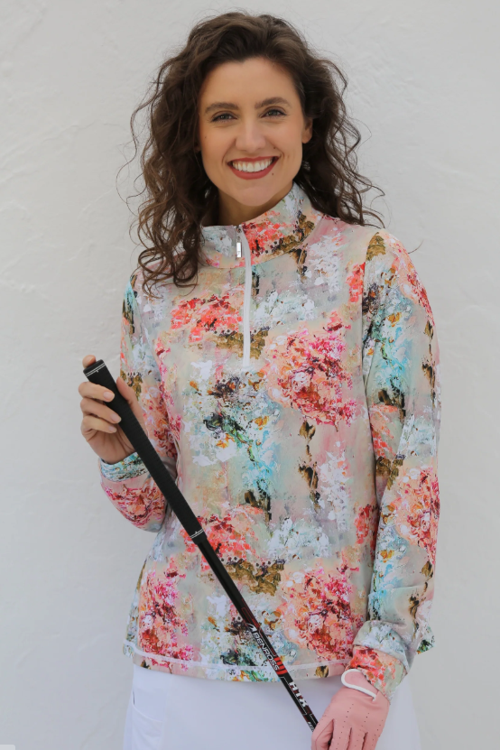 FAMARA WALLED GARDEN Long Sleeve Mid Layer Golf Shirt