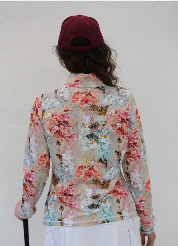 FAMARA WALLED GARDEN Long Sleeve Mid Layer Golf Shirt