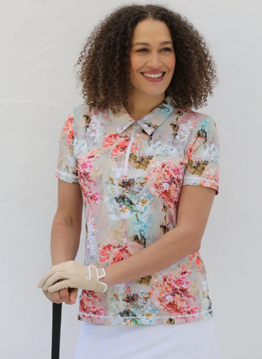FAMARA WALLED GARDEN Short Sleeve Golf Polo Shirt