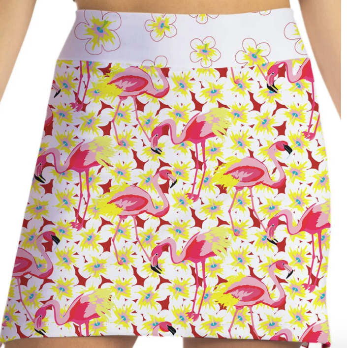 Skort Obsession Flamingle Flamingo Pattern Skort (Multiple Colors)