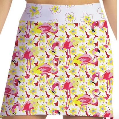 Skort Obsession Flamingle Flamingo Pattern Skort (Multiple Colors)