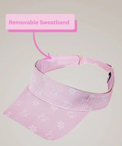GloveIt Pink Flowers Sport Visor