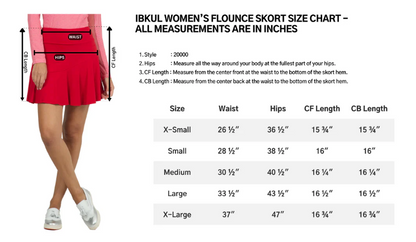 IBKUL Solid Flounce Skort 16" (Multiple Colors)