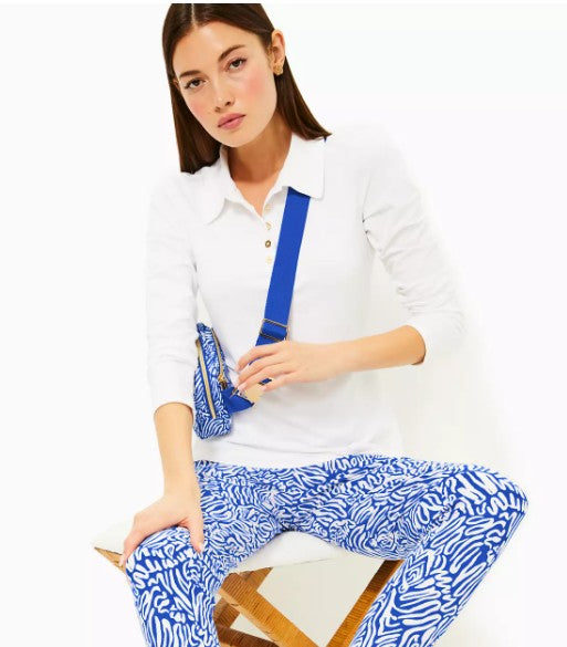 LILLY PULITZER Frida Scallop Long Sleeve Polo