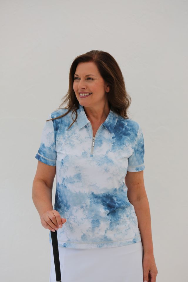 FAMARA CLOUDS Short Sleeve Polo Shirt