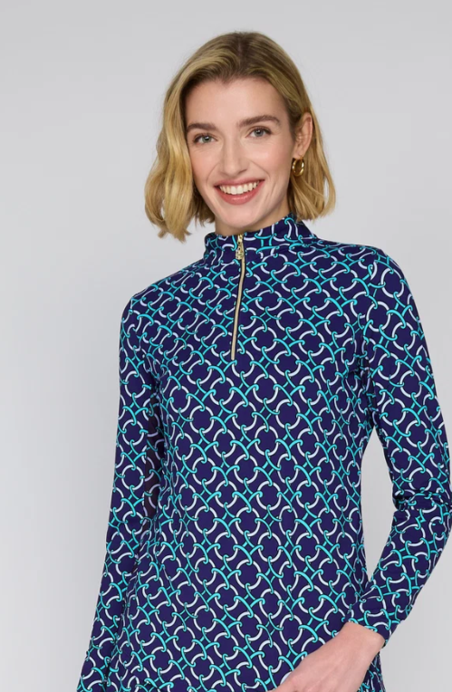 G Lifestyle Long Sleeve Performance Top - Navy Rings