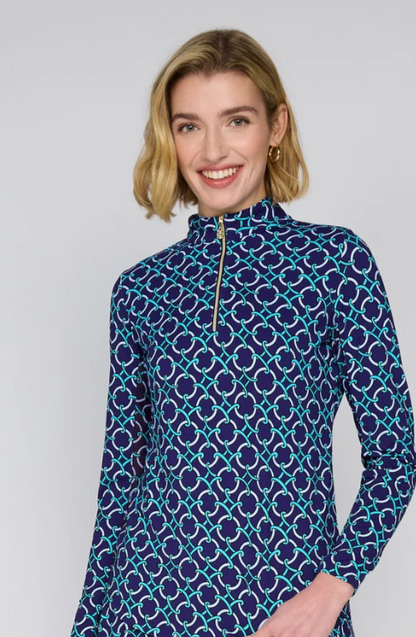 G Lifestyle Long Sleeve Performance Top - Navy Rings