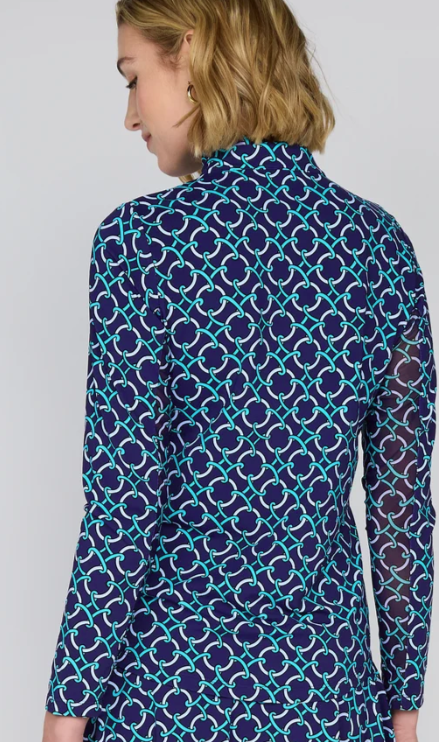 G Lifestyle Long Sleeve Performance Top - Navy Rings