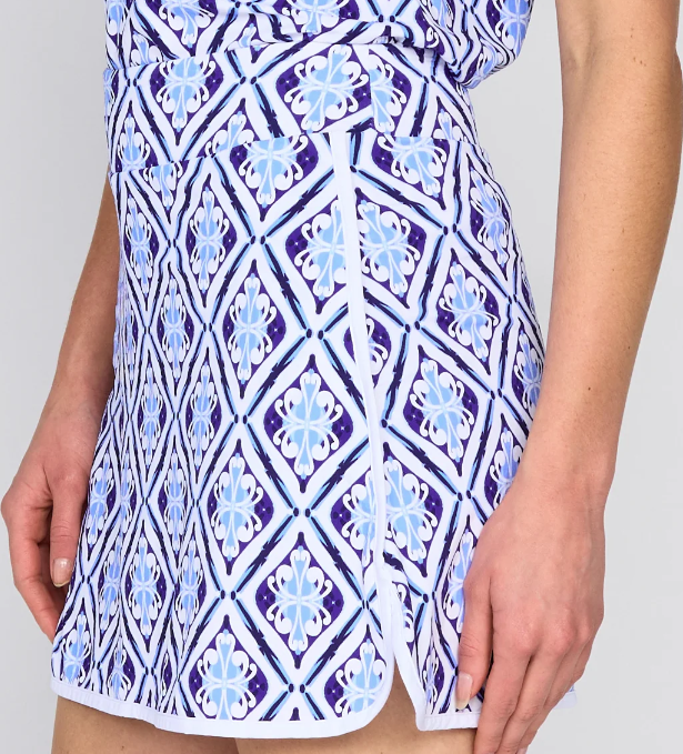G Lifestyle Piping Performance Skort 15" - Blue Arbor