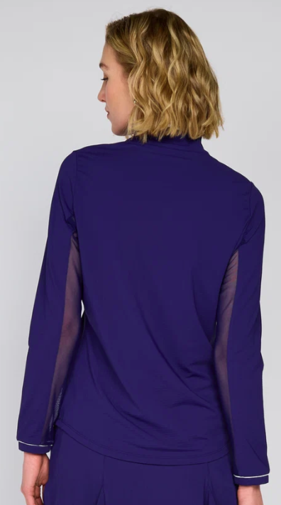 G Lifestyle Golf Long Sleeve Mock Neck Binding Quarter Zip Pullover Sun Safe UPF 50+ Performance Top (multiple colors)