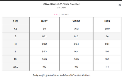 Golftini Olive Stretch V-Neck Sweater