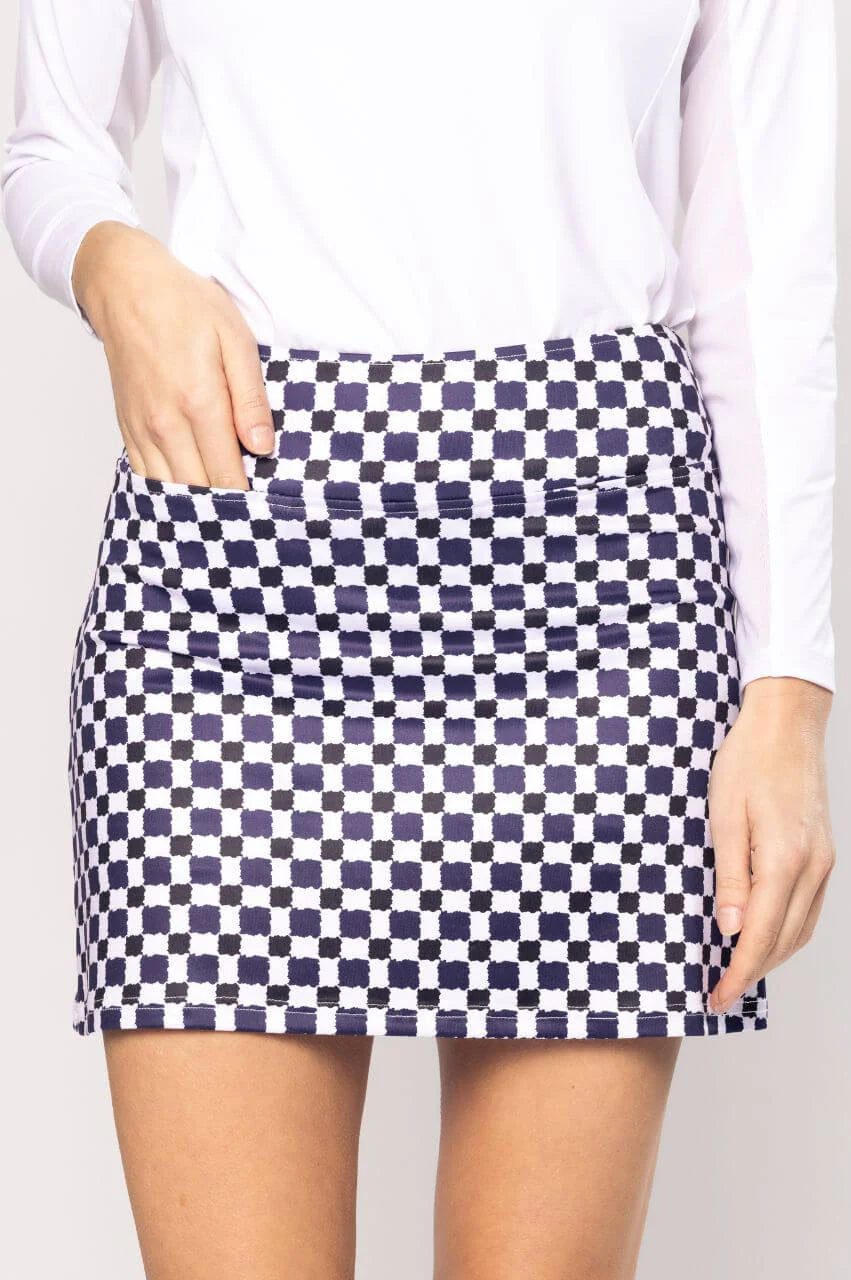 Golftini Grand Prix Skort - 15.5" or 17" in Black/White Check