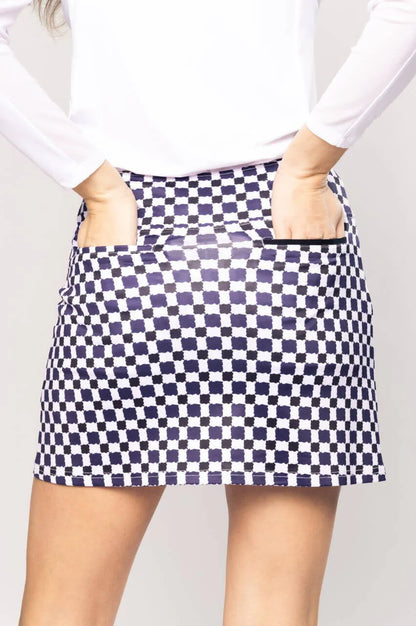 Golftini Grand Prix Skort - 15.5" or 17" in Black/White Check