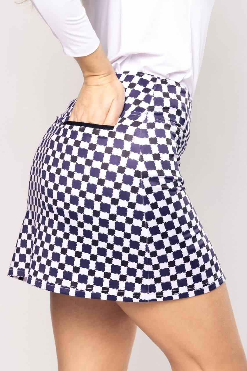Golftini Grand Prix Skort - 15.5" or 17" in Black/White Check