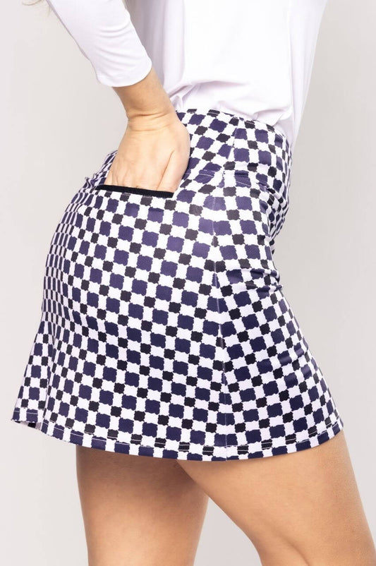 Golftini Grand Prix Skort - 15.5" or 17" in Black/White Check