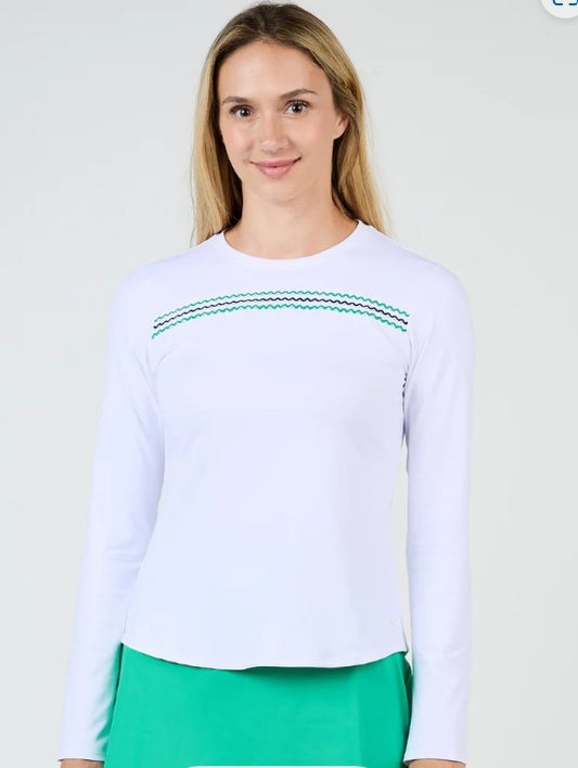 Sofibella GREEN SPIRIT Crew Neck Long Sleeve Top