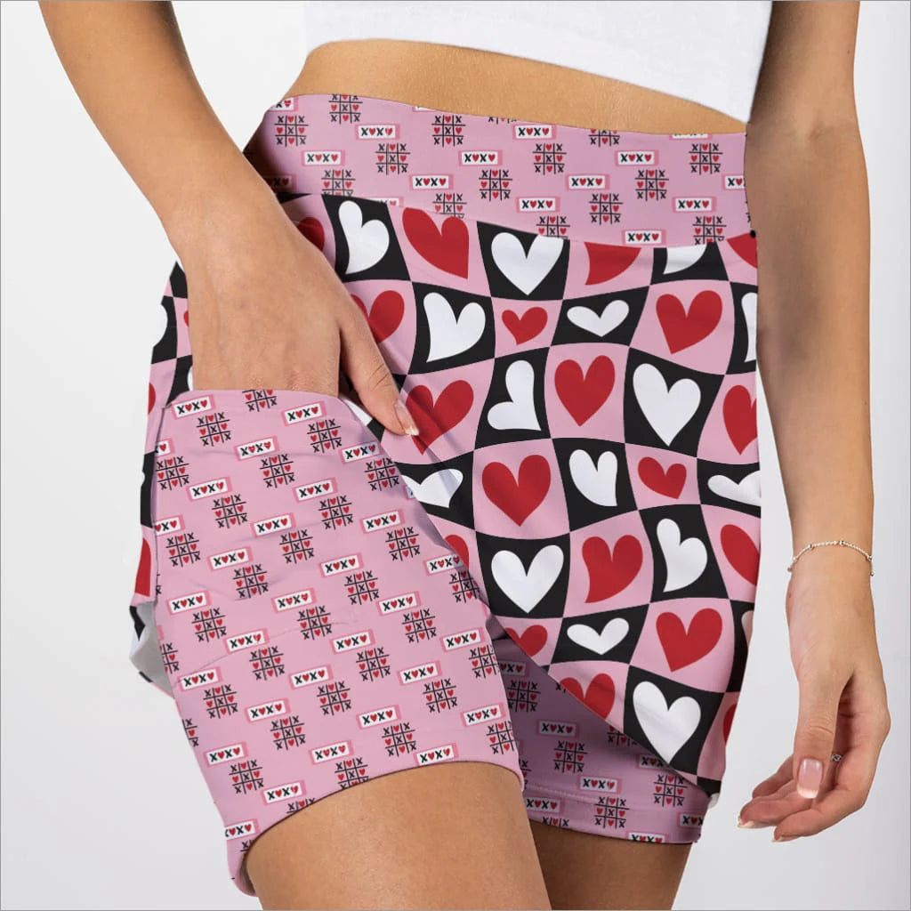 Skort Obsession Hearts Pattern Skort 17"