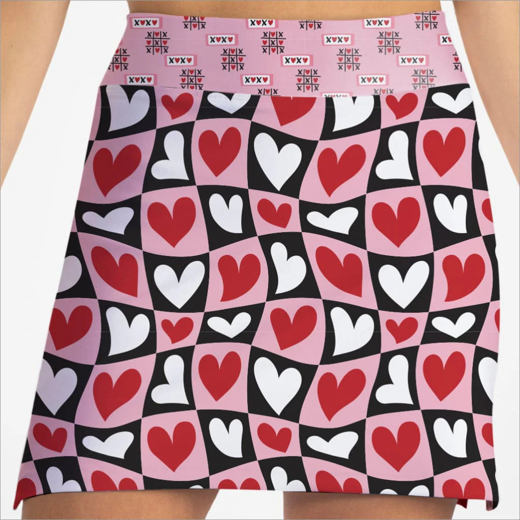 Skort Obsession Hearts Pattern Skort 17"