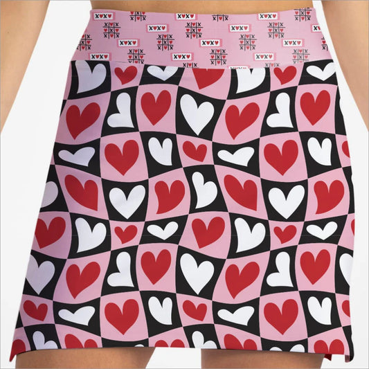 Skort Obsession Hearts Pattern Skort 17"
