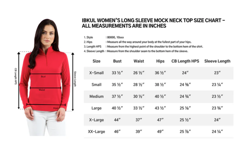 IBKUL Robin Long Sleeve Mock Neck Top (Multiple Colors)