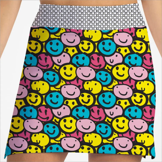 Skort Obsession I'm So Happy Pattern Women's Skort 17"