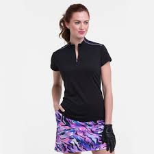 EPNY Special Effects Cap Sleeve Zip Mock Polo
