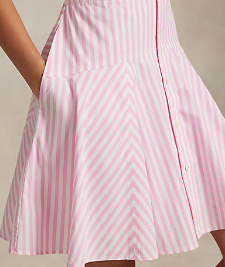 Ralph Lauren RLX SLEEVELESS PERFORMANCE COTTON FIT AND FLARE STRIPED JENNA DRESS (Multiple Colors)