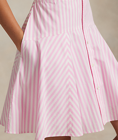 Ralph Lauren RLX SLEEVELESS PERFORMANCE COTTON FIT AND FLARE STRIPED JENNA DRESS (Multiple Colors)