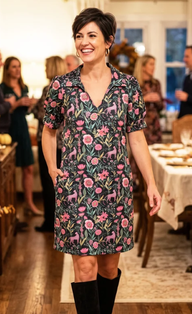 Katherine Way Short Sleeve Darien Short Sleeve Dress