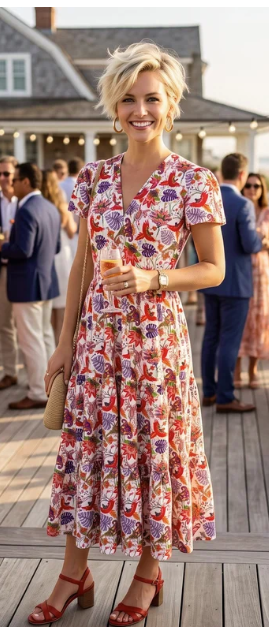 Katherine Way Jekyll Island Tiered Midi Dress
