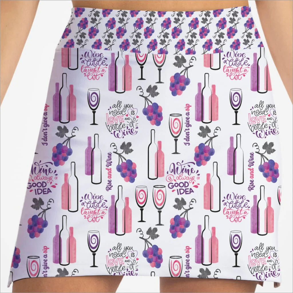 Skort Obsession Keep Wining Print Women's Skort 17"